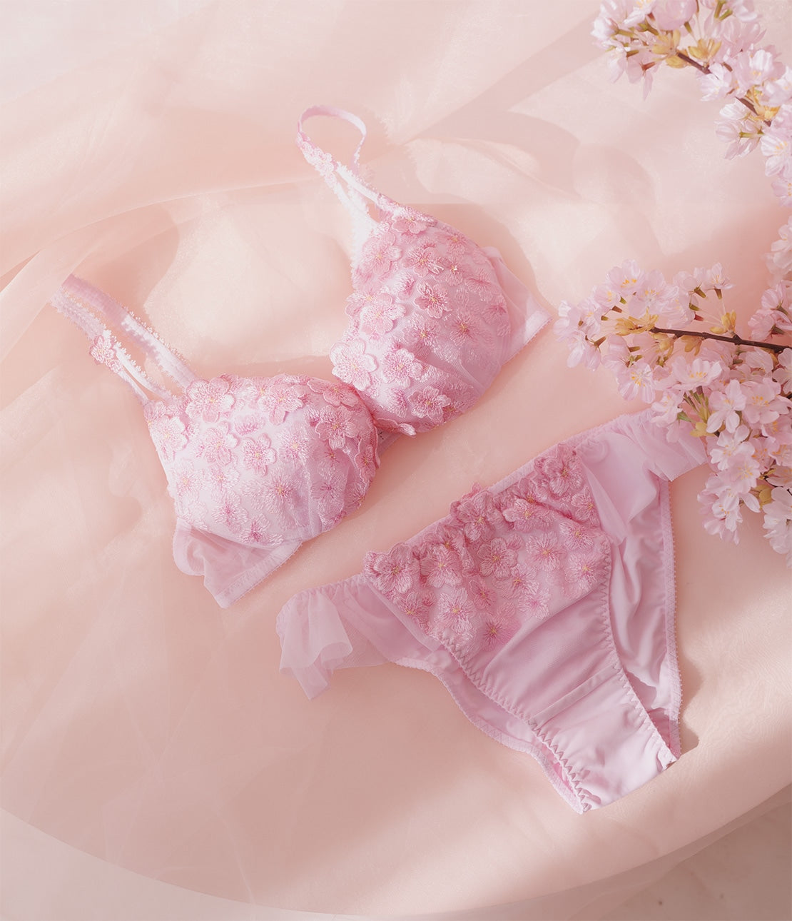 Peach John, Japanese Sakura Floral Bra