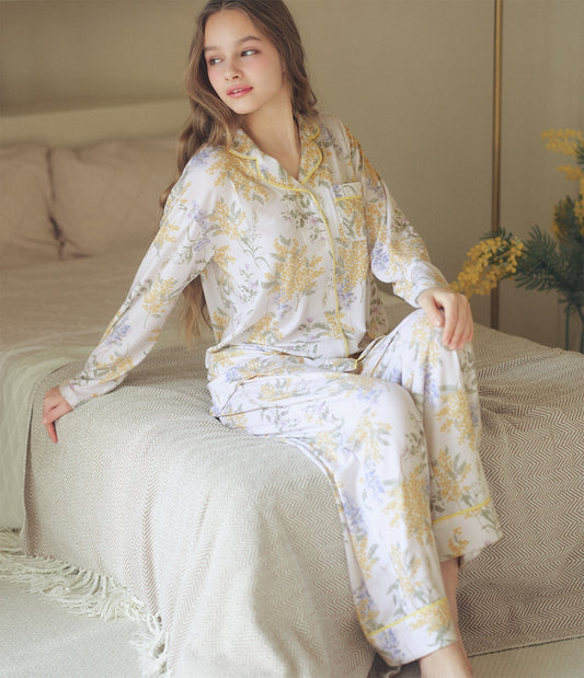 Peach John, Japanese Mimosa Floral Pajamas 