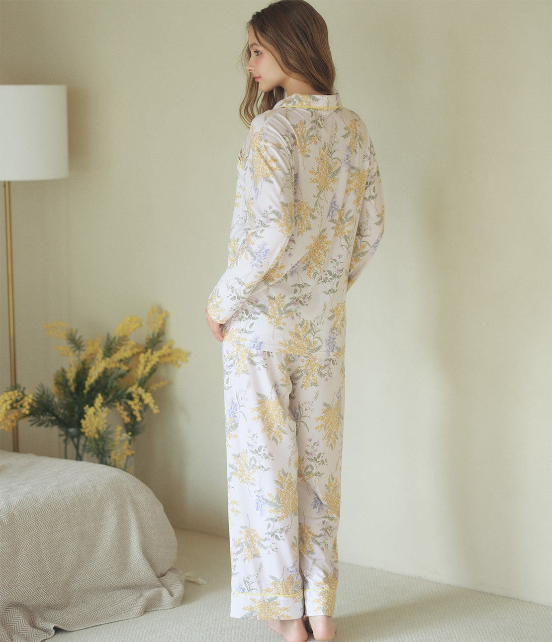 Peach John, Japanese Mimosa Floral Pajamas 